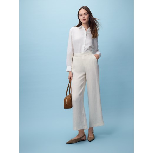 Reserved - Luźne spodnie z wiskozą - beżowy Reserved L Reserved