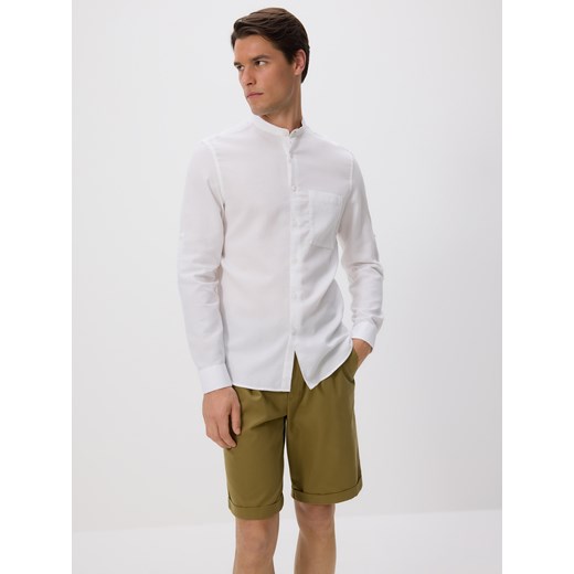 Reserved - Koszula slim fit ze stójką - biały ze sklepu Reserved w kategorii Koszule męskie - zdjęcie 183993508