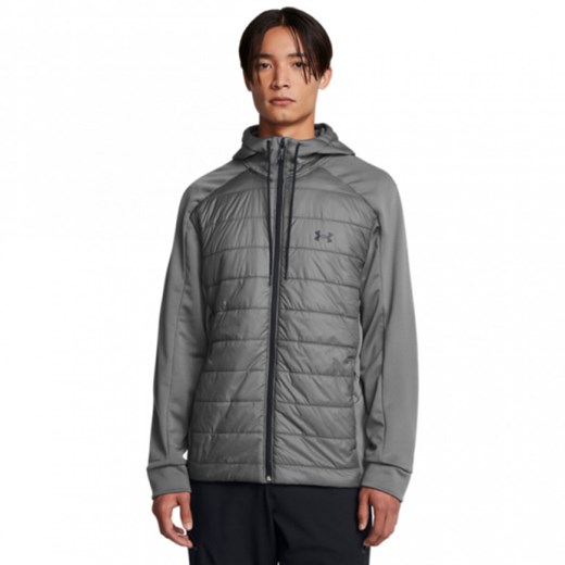 Męska kurtka treningowa Under Armour Armour Fleece Swacket - szara ze sklepu Sportstylestory.com w kategorii Kurtki męskie - zdjęcie 183993839