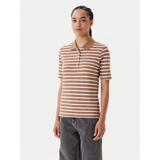 Tommy Hilfiger Polo 1895 WW0WW43224 Brązowy Regular Fit ze sklepu MODIVO w kategorii Bluzki damskie - zdjęcie 183995866