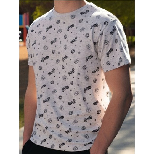 Sinsay - Koszulka z ozdobnym nadrukiem - szary ze sklepu Sinsay w kategorii T-shirty męskie - zdjęcie 183998209