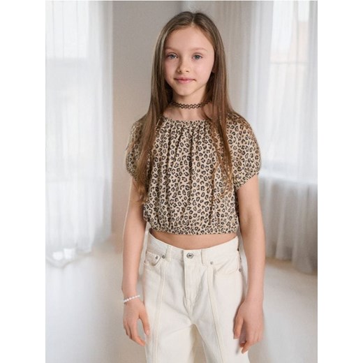 Sinsay - Bluzka w panterkę - beżowy Sinsay 164 (13-14 l) Sinsay