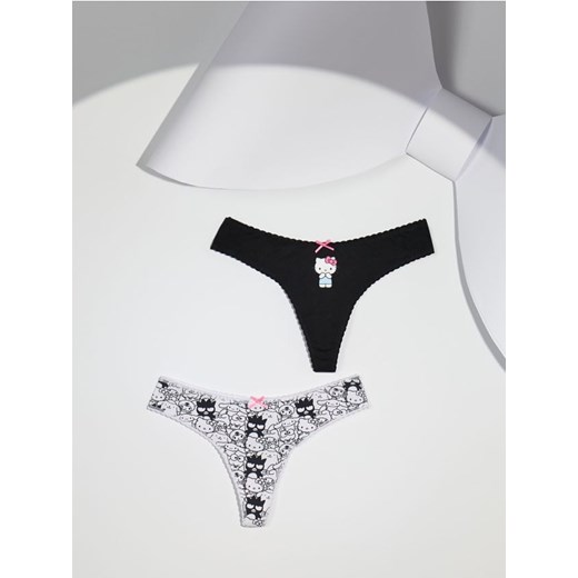 Sinsay - Stringi typu tanga 2 pack Hello Kitty - wielobarwny ze sklepu Sinsay w kategorii Majtki damskie - zdjęcie 183998298