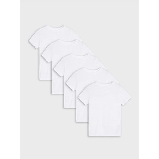 Sinsay - Koszulki basic 5 pack - biały ze sklepu Sinsay w kategorii T-shirty chłopięce - zdjęcie 183998327