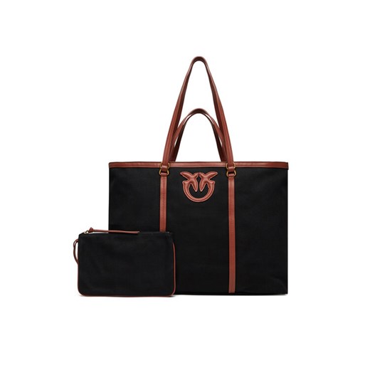 Torebka PINKO Miranda Shopper Extra PE 25 PLTT 104715 A2G2 Czarny ze sklepu eobuwie.pl w kategorii Torby Shopper bag - zdjęcie 183998378