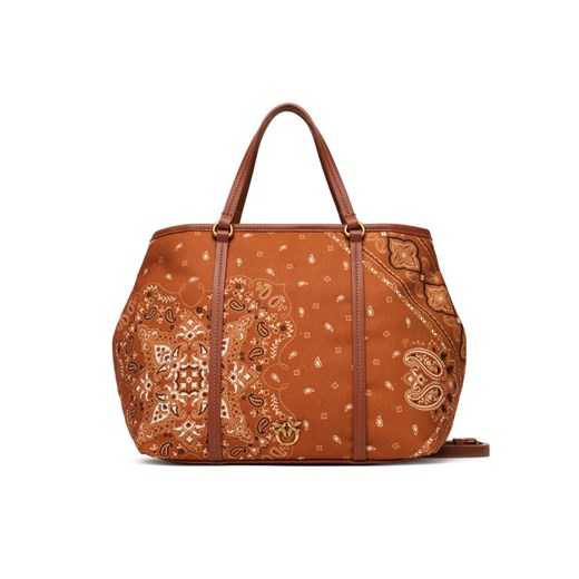 Torebka PINKO Shopper Classic PE 25 PLTT 104899 A2AS Brązowy ze sklepu eobuwie.pl w kategorii Torebki damskie - zdjęcie 183998428