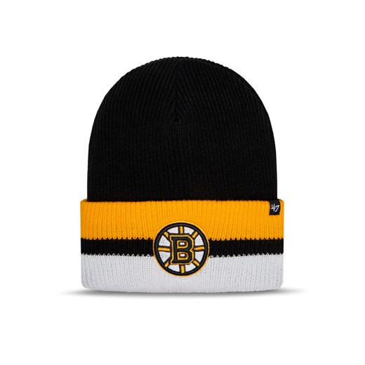 Czapka 47 Brand NHL Boston Bruins Split Cuff '47 H-SPLCC01ACE-BK Czarny ze sklepu eobuwie.pl w kategorii Czapki zimowe męskie - zdjęcie 183998518