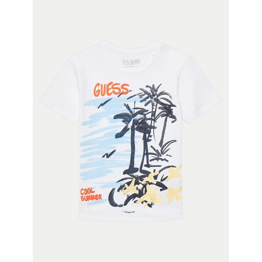 Guess T-Shirt L5GI05 K8HM4 Biały Regular Fit ze sklepu MODIVO w kategorii T-shirty chłopięce - zdjęcie 183999478