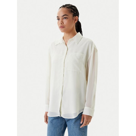 Calvin Klein Koszula LV044B902G Écru Regular Fit ze sklepu MODIVO w kategorii Koszule damskie - zdjęcie 183999585