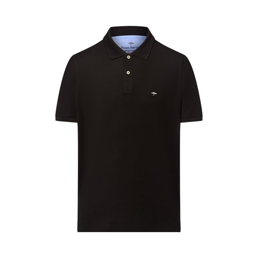 Fynch-Hatton Męska koszulka polo Mężczyźni Bawełna czarny jednolity ze sklepu vangraaf w kategorii T-shirty męskie - zdjęcie 184000279