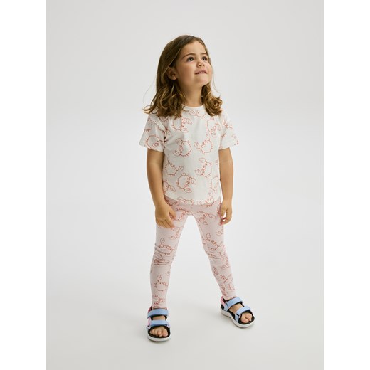 Reserved - Wzorzyste legginsy - pastelowy róż Reserved 86 (12-18 m.) Reserved