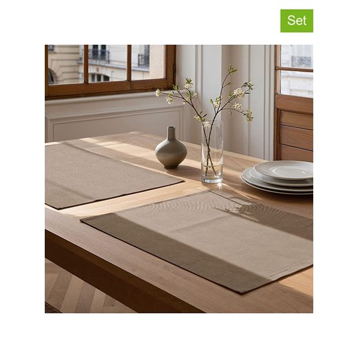 Mint Rugs Podkładki stołowe (2 szt.) &quot;Indra&quot; w kolorze szarobrązowym - 50 x 40 cm ze sklepu Limango Polska w kategorii Podkładki na stół - zdjęcie 184001159