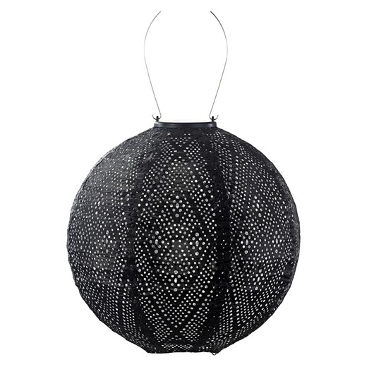 Lumiz Lampion solarny LED "Ikat Rond" w kolorze czarnym - Ø 30 cm - id: 17178776 - marki Lumiz - 184001358 Lumiz Lampion solarny LED "Ikat Rond" w kolorze czarnym - Ø 30 cm ze sklepu Limango Polska w kategorii Oświetlenie - zdjęcie 184001358