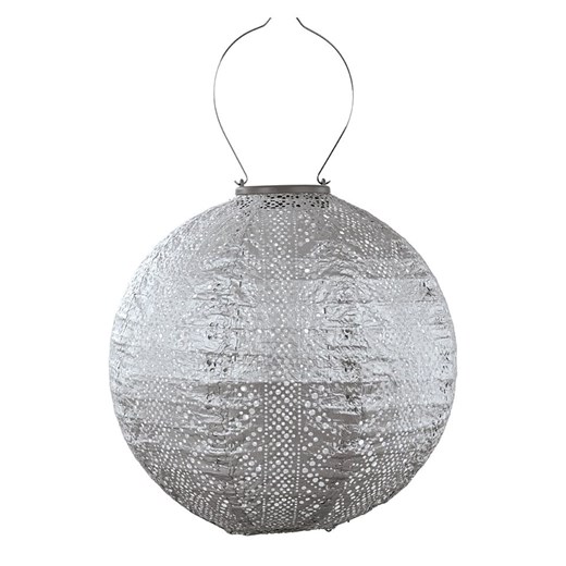 Lumiz Lampion solarny LED &quot;Lace Rond&quot; w kolorze srebrnym - Ø 30 cm ze sklepu Limango Polska w kategorii Oświetlenie ogrodowe - zdjęcie 184001365
