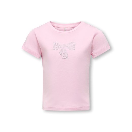 Różowa bluzka dziewczęca Kids ONLY z aplikacjami  bawełniana 