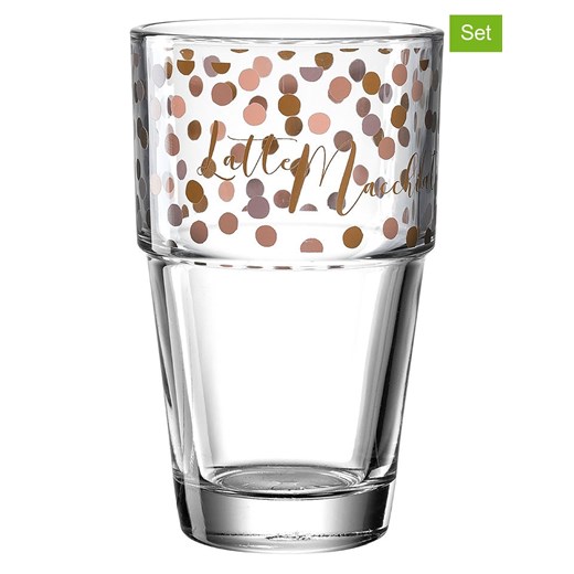 LEONARDO Szklanki (6 szt.) &quot;Latte&quot; w kolorze brązowym - 410 ml ze sklepu Limango Polska w kategorii Szklanki - zdjęcie 184001608