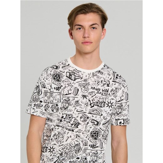 Sinsay - Koszulka z nadrukiem Teenage Mutant Ninja Turtles - kremowy ze sklepu Sinsay w kategorii T-shirty męskie - zdjęcie 184001806