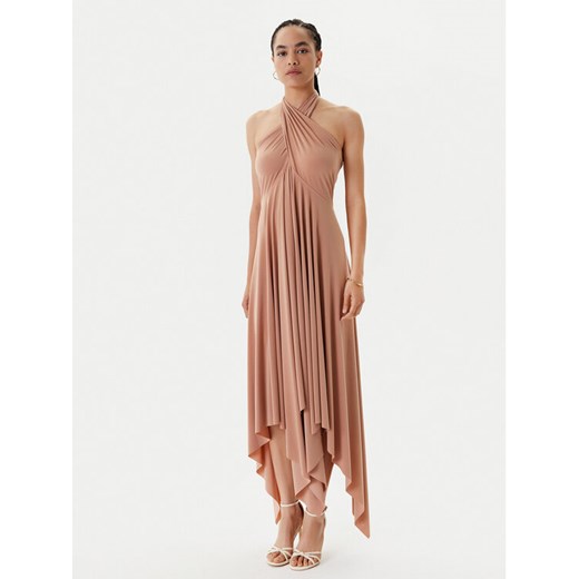 NORMA KAMALI Sukienka koktajlowa KK1253PLO62833 Beżowy Slim Fit ze sklepu MODIVO w kategorii Sukienki - zdjęcie 184003175