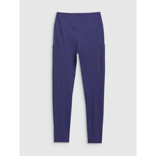 Damskie legginsy treningowe 4F 4FWSS25TFTIF304 - granatowe ze sklepu Sportstylestory.com w kategorii Spodnie damskie - zdjęcie 184004595