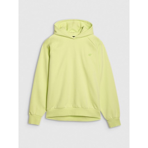 Bluza dresowa nierozpinana z kapturem uniseks 4F 4FWSS25TSWSU1547 - zielona ze sklepu Sportstylestory.com w kategorii Bluzy damskie - zdjęcie 184004638
