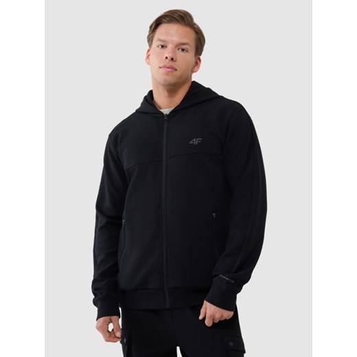 Męska bluza dresowa rozpinana z kapturem 4F 4FWSS25TSWSM1537 - brązowa ze sklepu Sportstylestory.com w kategorii Bluzy męskie - zdjęcie 184004765