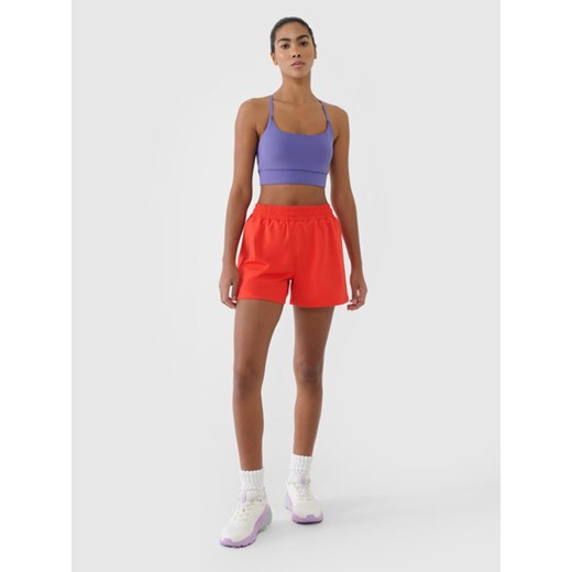 Damskie spodenki treningowe 4F 4FRSS25TFSHF0874 - czerwone ze sklepu Sportstylestory.com w kategorii Szorty - zdjęcie 184004917