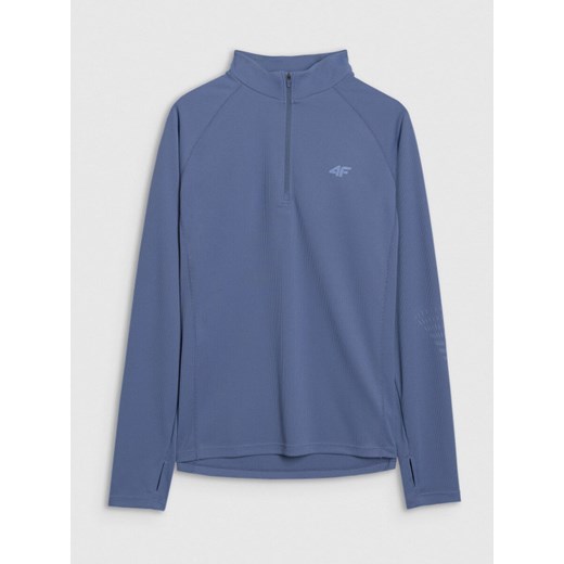 Męski longsleeve do biegania w terenie 4F 4FWSS25TFLOM327 - niebieski ze sklepu Sportstylestory.com w kategorii T-shirty męskie - zdjęcie 184005099