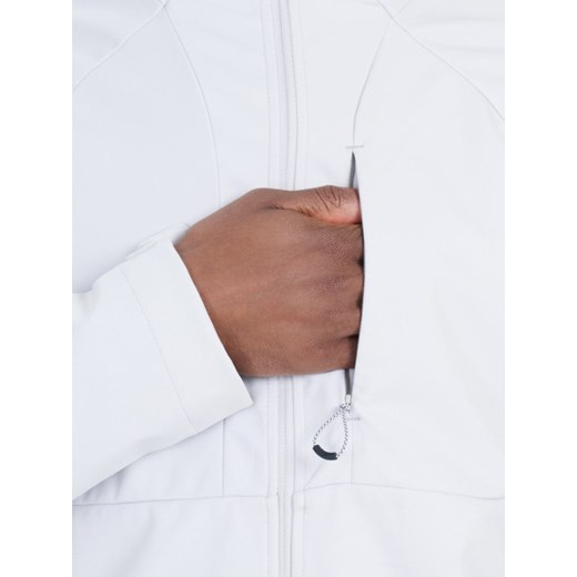 Męski softshell z kapturem 4F 4FWSS25TSOFM313 - szary ze sklepu Sportstylestory.com w kategorii Kurtki męskie - zdjęcie 184005239