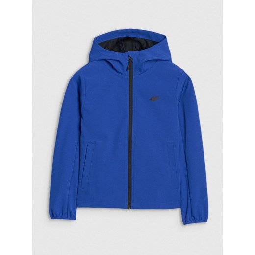 Chłopięcy softshell 4F 4FJWSS25TSOFM306 - niebieski ze sklepu Sportstylestory.com w kategorii Kurtki chłopięce - zdjęcie 184005448