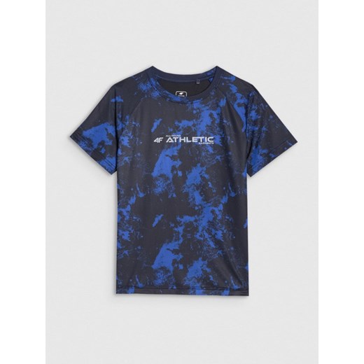 Chłopięca koszulka treningowa 4F 4FJWSS25TFTSM1210 - multikolor ze sklepu Sportstylestory.com w kategorii T-shirty chłopięce - zdjęcie 184005467