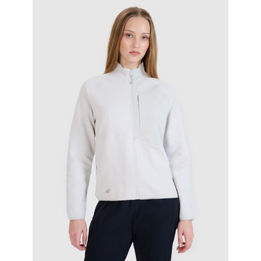 Damska bluza dresowa 4F 4FWSS25TSWSF1741 - szara ze sklepu Sportstylestory.com w kategorii Bluzy damskie - zdjęcie 184005659