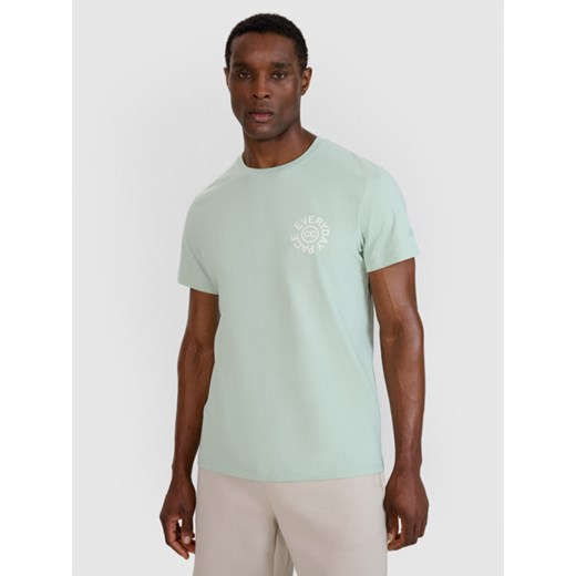 Męski t-shirt z nadrukiem 4F 4FWSS25TTSHM1980 - zielony ze sklepu Sportstylestory.com w kategorii T-shirty męskie - zdjęcie 184005698