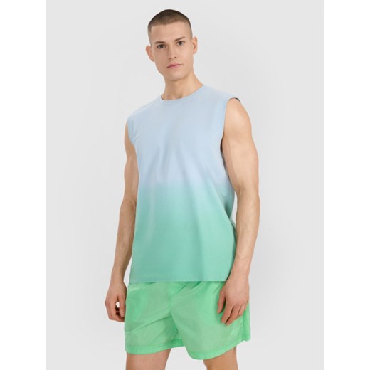 Męski top 4F 4FRSS25TSLEM231 - niebieski ze sklepu Sportstylestory.com w kategorii T-shirty męskie - zdjęcie 184005757