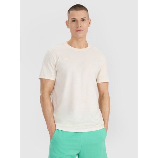 Męski t-shirt z nadrukiem 4F 4FRSS25TTSHM2687 - biały ze sklepu Sportstylestory.com w kategorii T-shirty męskie - zdjęcie 184005806