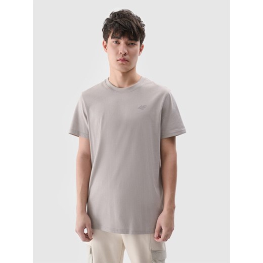 Męski t-shirt basic 4F 4FWSS25TTSHM2074 - szary ze sklepu Sportstylestory.com w kategorii T-shirty męskie - zdjęcie 184005837