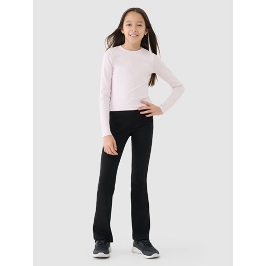 Dziewczęce legginsy dzianinowe 4F 4FJRSS25TTIGF252 - czarne ze sklepu Sportstylestory.com w kategorii Spodnie dziewczęce - zdjęcie 184006035