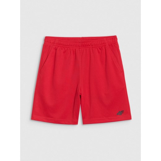 Chłopięce spodenki treningowe 4F 4FJWSS25TFSHM0859 - czerwone ze sklepu Sportstylestory.com w kategorii Spodenki chłopięce - zdjęcie 184006287