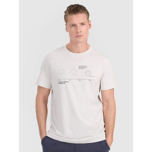 Męski t-shirt z nadrukiem 4F 4FWSS25TTSHM1982 - szary ze sklepu Sportstylestory.com w kategorii T-shirty męskie - zdjęcie 184006628