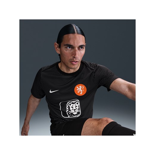 Męska przedmeczowa koszulka piłkarska z krótkim rękawem Nike Dri-FIT Holandia Academy Pro - Czerń ze sklepu Nike poland w kategorii T-shirty męskie - zdjęcie 184006955