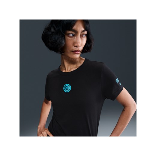 Damski T-shirt piłkarski Nike Inter Mediolan - Czerń ze sklepu Nike poland w kategorii Bluzki damskie - zdjęcie 184007056