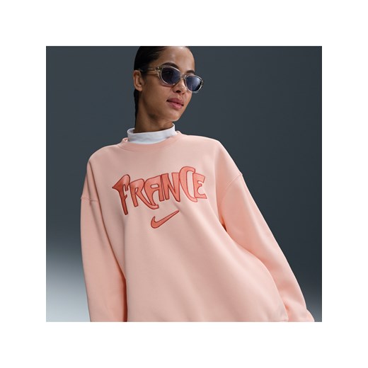 Damska piłkarska bluza dresowa o kroju oversize Francja Phoenix Fleece - Różowy ze sklepu Nike poland w kategorii Bluzy damskie - zdjęcie 184007075