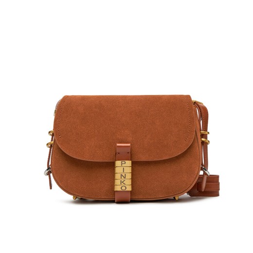 PINKO Torebka Saddle Mini PE PLTT 103831 A29N Brązowy ze sklepu MODIVO w kategorii Listonoszki - zdjęcie 184007957
