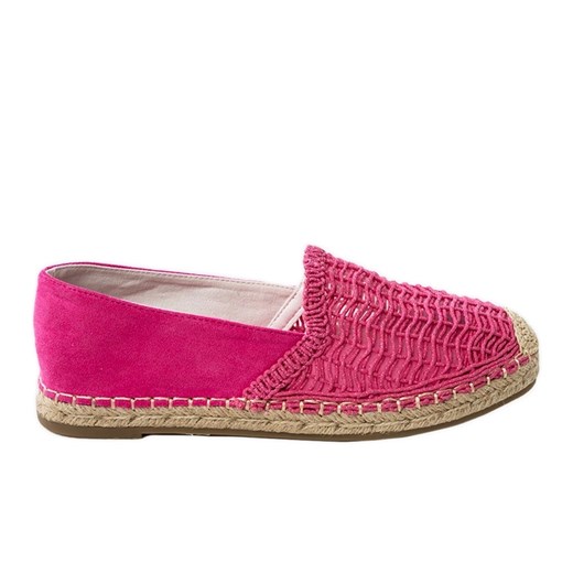 Różowe espadryle ażurowe na platformie ze sklepu ButyModne.pl w kategorii Espadryle damskie - zdjęcie 184008608