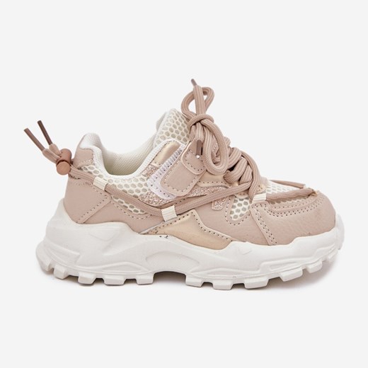 Buty Sportowe Sneakersy Dziecięce Beżowe beżowy ze sklepu ButyModne.pl w kategorii Buty sportowe dziecięce - zdjęcie 184008636