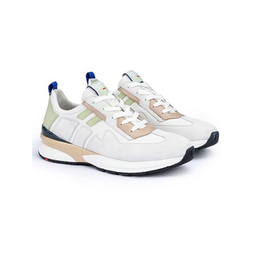 LLOYD Skórzane sneakersy w kolorze biało-szałwiowo-beżowym ze sklepu Limango Polska w kategorii Buty sportowe damskie - zdjęcie 184008937
