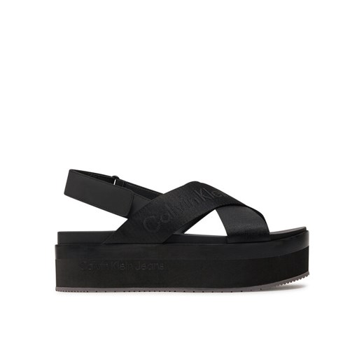 Sandały Calvin Klein Jeans Flatform Sandal Sling In Mr YW0YW01362 Czarny 36 eobuwie.pl