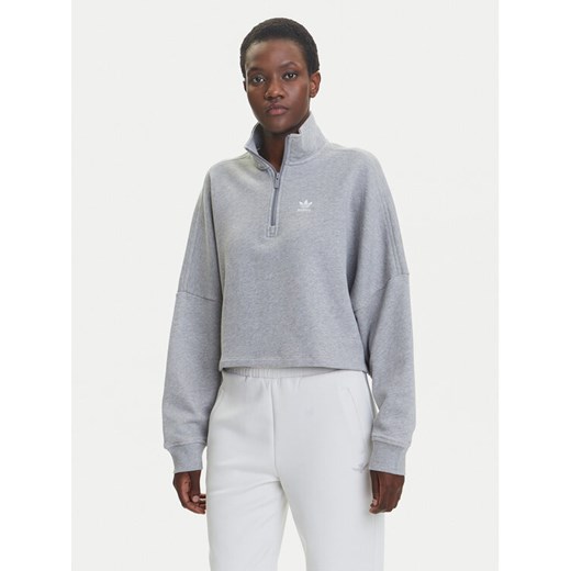 adidas Bluza Essentials French Terry IY9681 Szary Oversize ze sklepu MODIVO w kategorii Bluzy damskie - zdjęcie 184009955