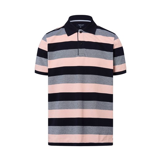 Andrew James Męska koszulka polo Mężczyźni Bawełna morelowy w paski ze sklepu vangraaf w kategorii T-shirty męskie - zdjęcie 184010327