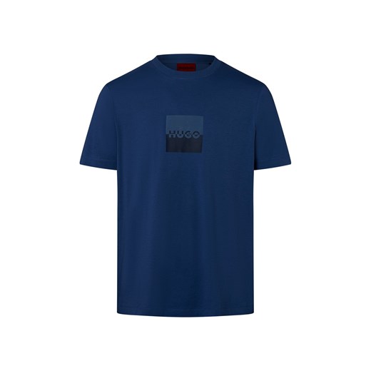 HUGO Dusplit Mężczyźni Bawełna niebieski nadruk ze sklepu vangraaf w kategorii T-shirty męskie - zdjęcie 184010335