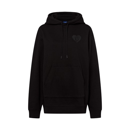 HUGO BLUE Damski sweter z kapturem - Dejandra Kobiety Bawełna czarny jednolity ze sklepu vangraaf w kategorii Bluzy damskie - zdjęcie 184010337